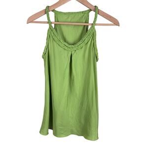 Banana Republic Silk Sleeveless Braided Tank Green Womens Size S Retro Y2K Fairy